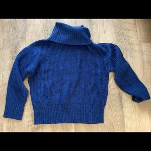 Blue with black threading turtleneck sweater